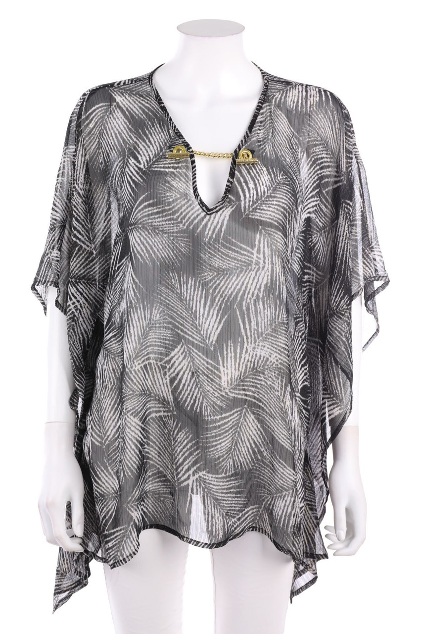 MICHAEL MICHAEL KORS - Chiffon-Tunic Blouse with Glitter - S