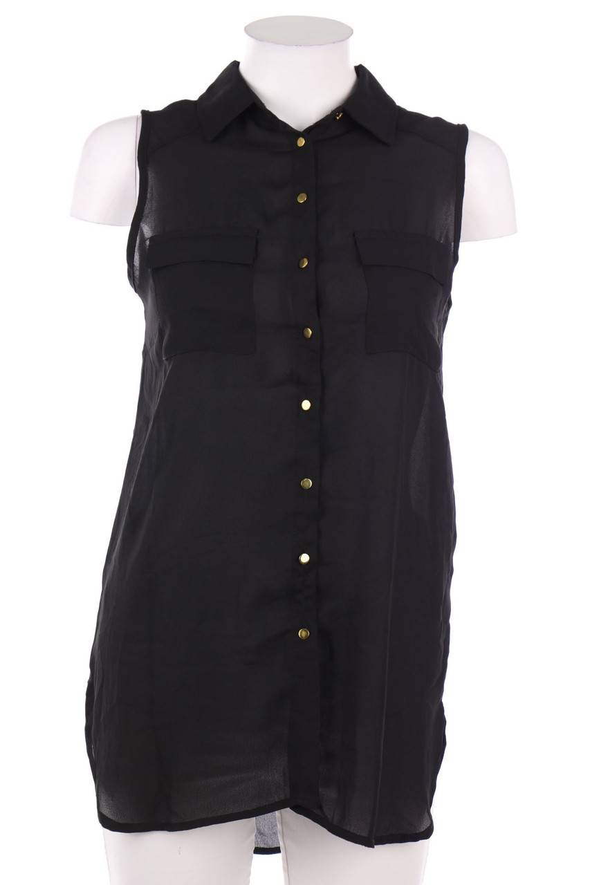 Chicorée - Sleeveless Shirt Blouse with Patch Pockets - S