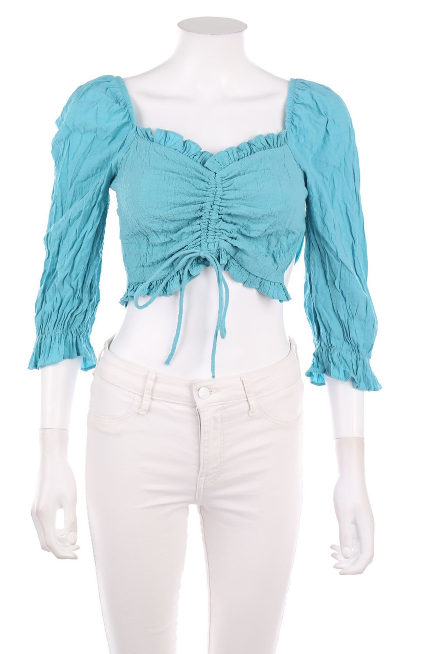 Bershka - Cropped-Blouse with Ruffles - S