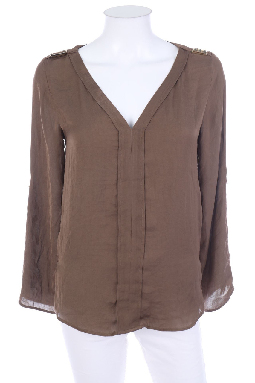 ZARA - Satin-Bluse mit Applikationen - XS