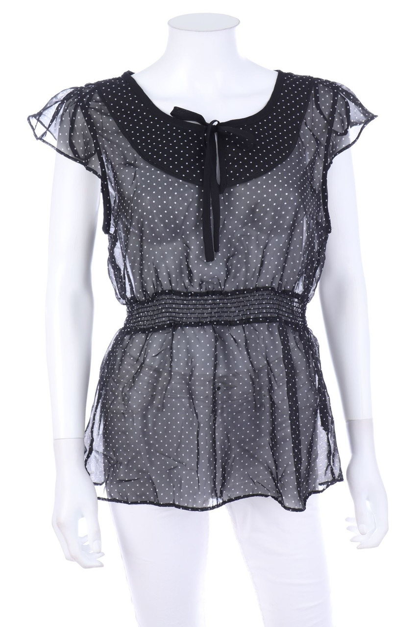 Madonna - Kurzarm-Bluse mit Punkten - XL