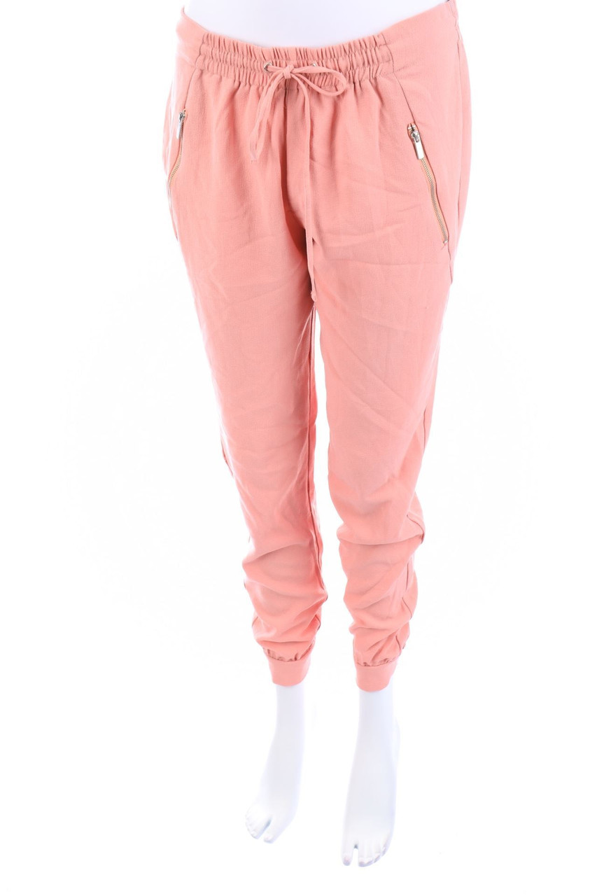 AMISU - Jogger-Hose aus Crêpe mit Reißverschluss - D 38