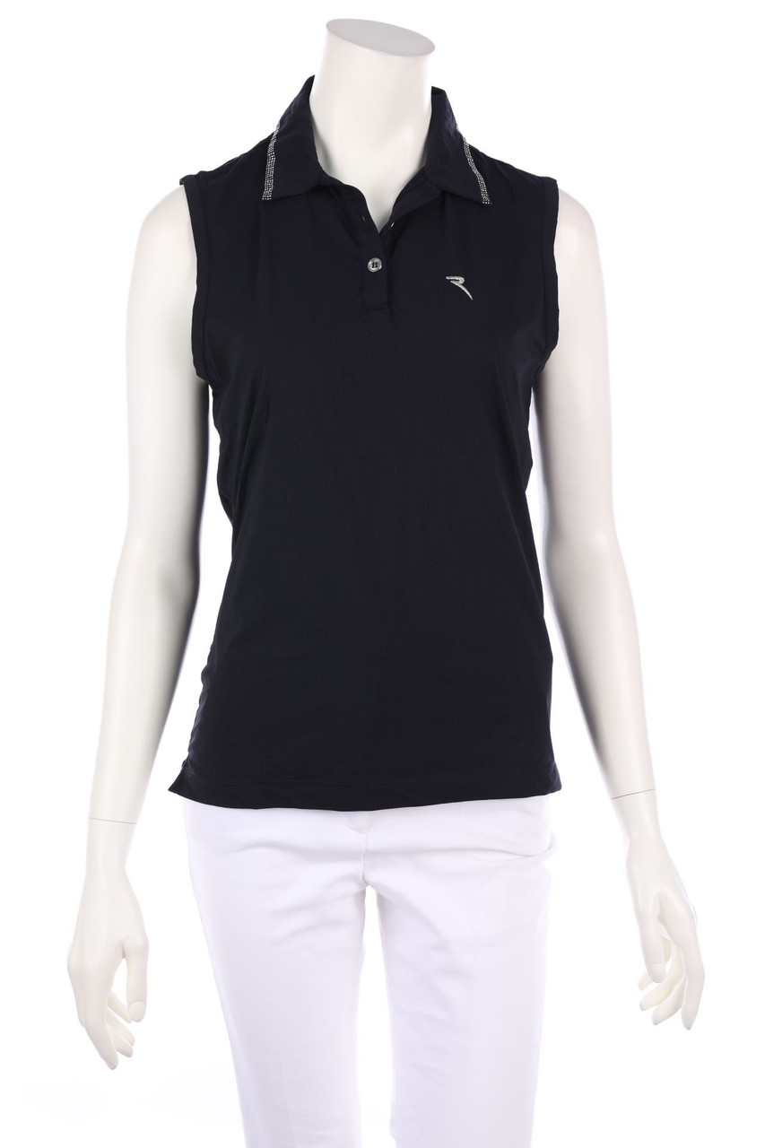 CHERVÒ - sleeveless polo shirt with Rhinestones - D 38