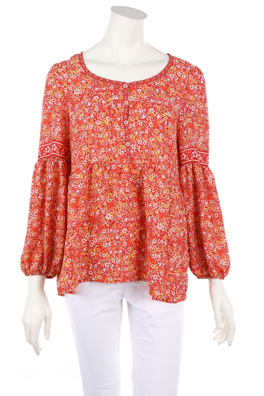 MAX STUDIO - Tunic Blouse with Flower Print - M