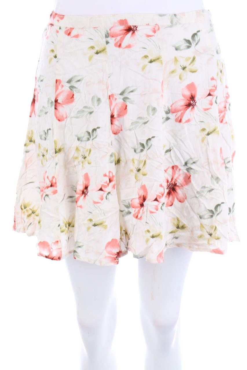 HOLLISTER - Skirt, Viscose with Flower Print - M