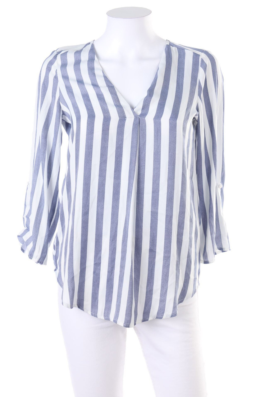 Stradivarius - Stripe Blouse with Roll-up Sleeves - S