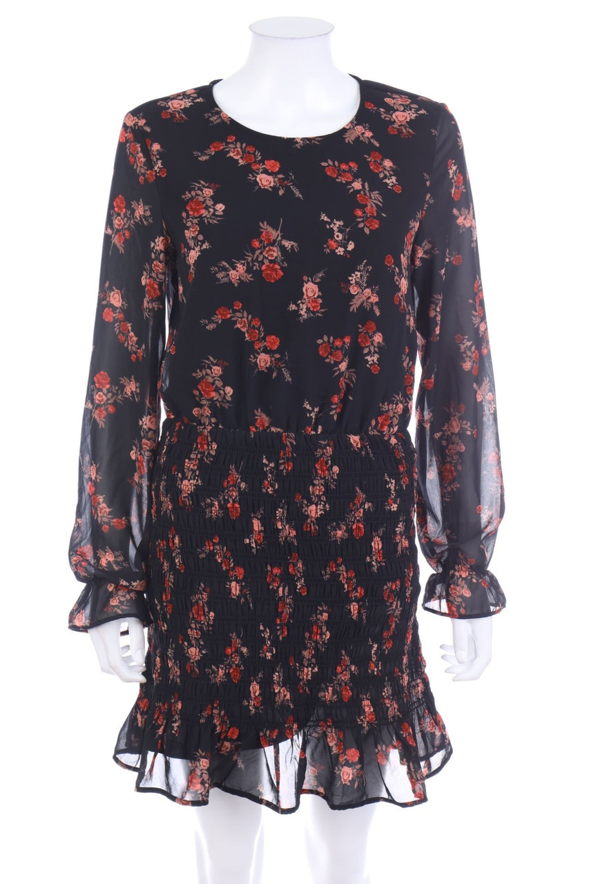 H&M DIVIDED - Kleid mit floralem Muster mit Smok-Details - D 38