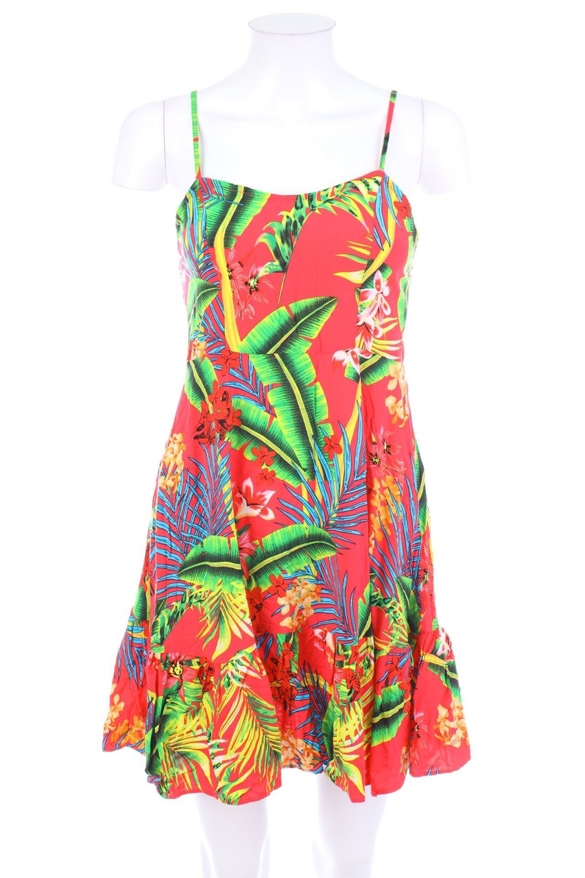 Chicorée - Strap-Mini Dress, Viscose with Tropical Print - XS
