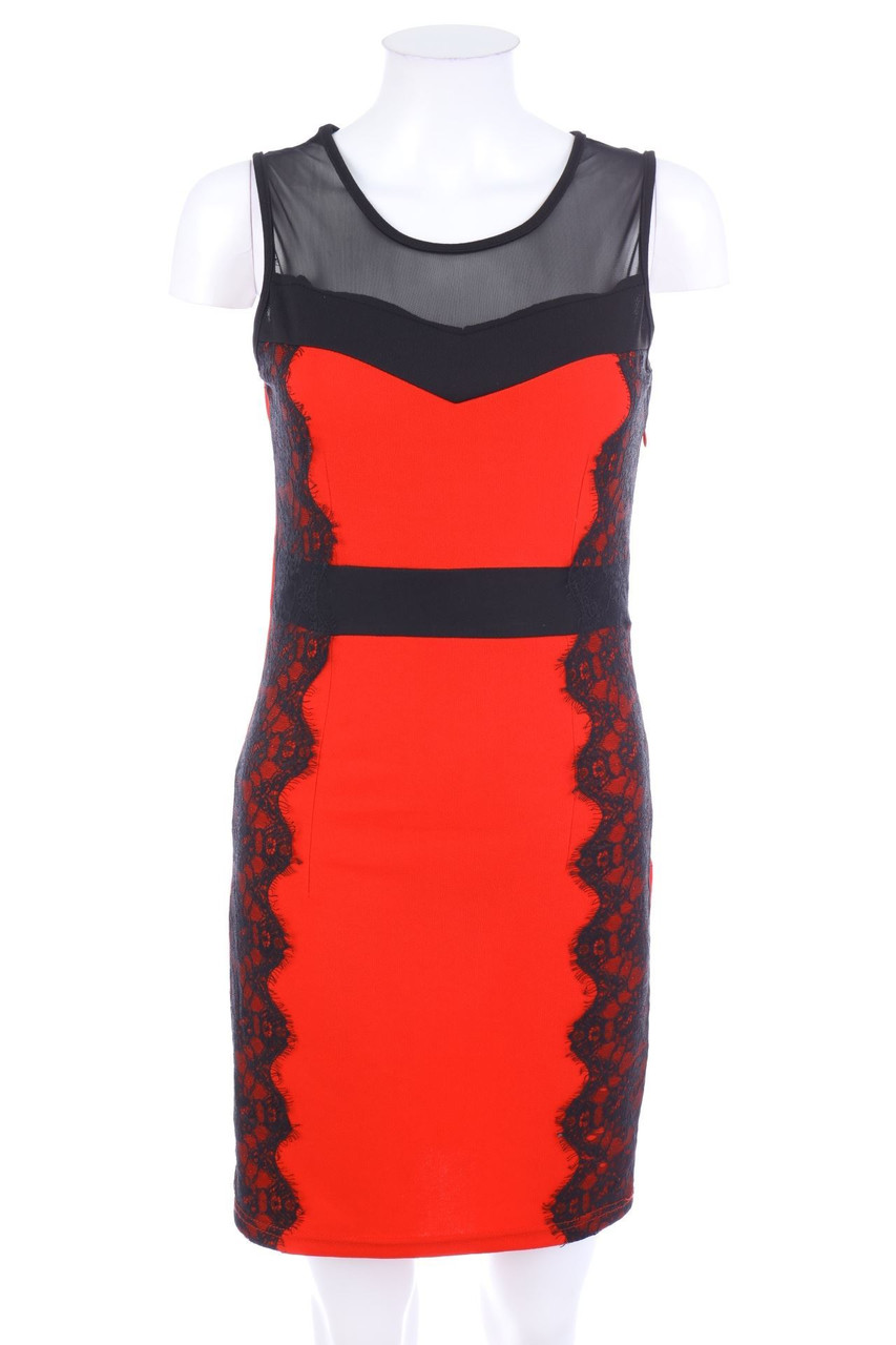 No Label - Sheath Dress with Lace - M