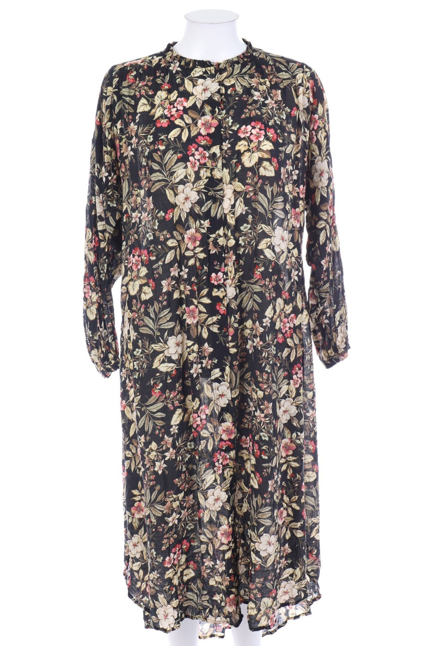MANGO - Vokuhila-Maxi-Kleid mit Blumen-Print - S