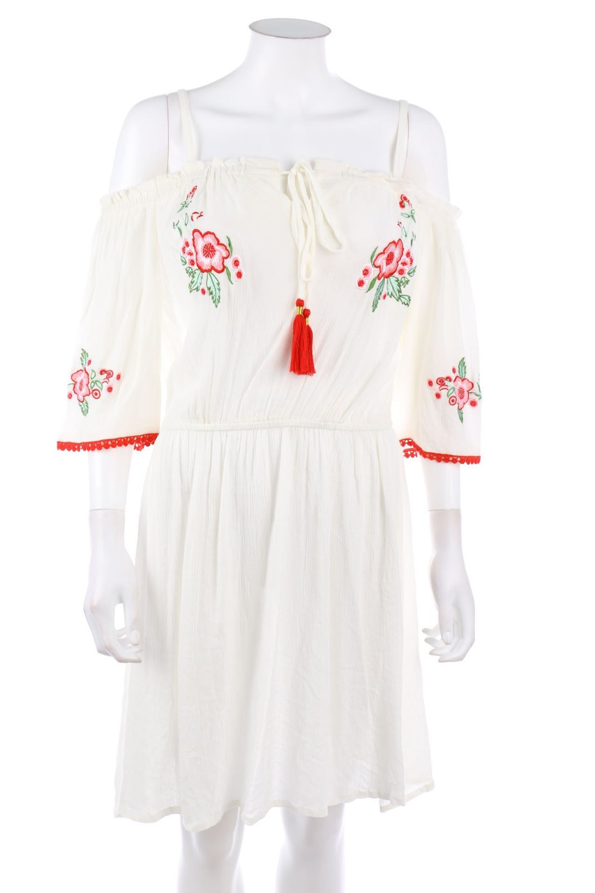 BODYFLIRT - Cold-Shoulder-Boho-Kleid aus Viskose mit Stickereien - D 40