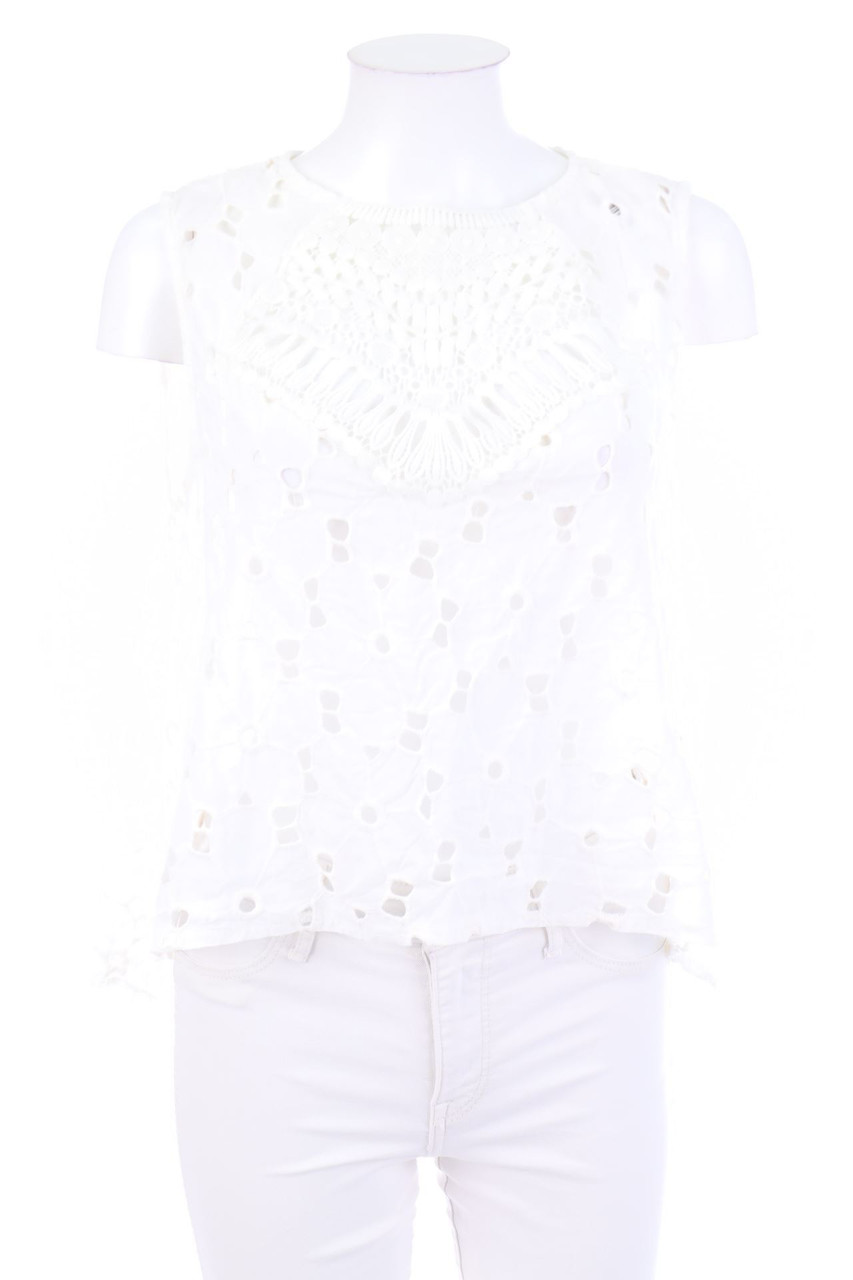 No Label - Vokuhila-Blouse Top with Eyelet Lace - D 44