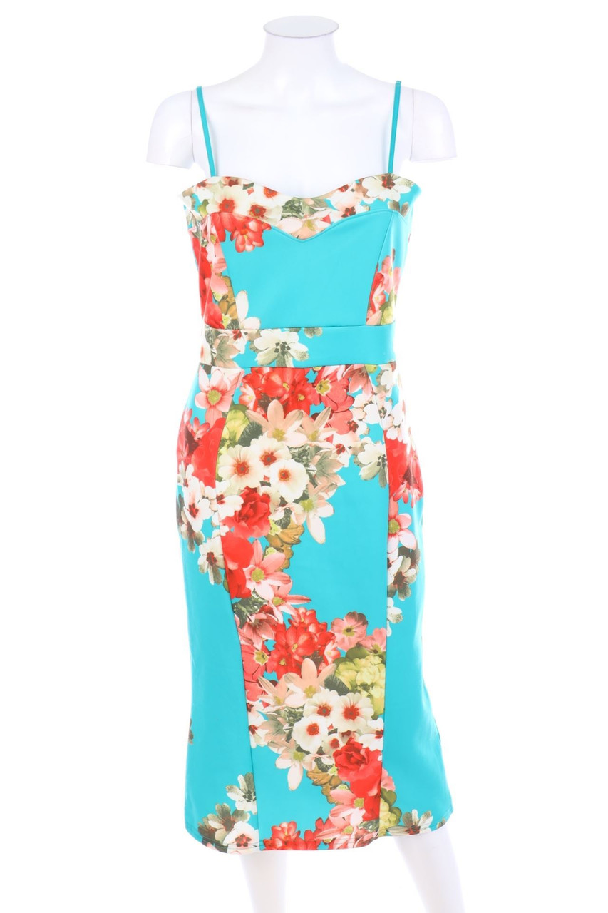 Evita - Cocktail Dress with Flower Print - D 40