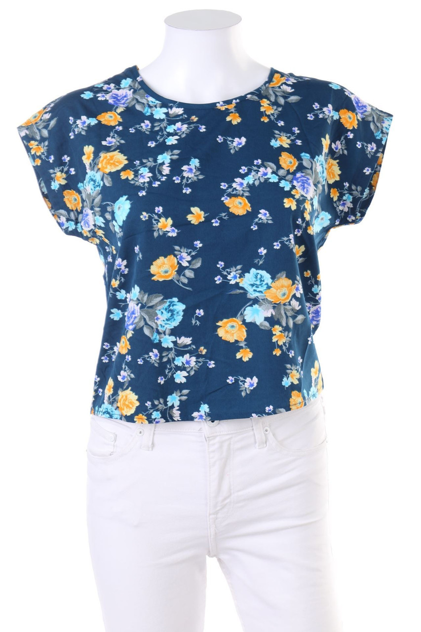 TERRANOVA - Kurzarm-Bluse mit Blumen-Print - XS
