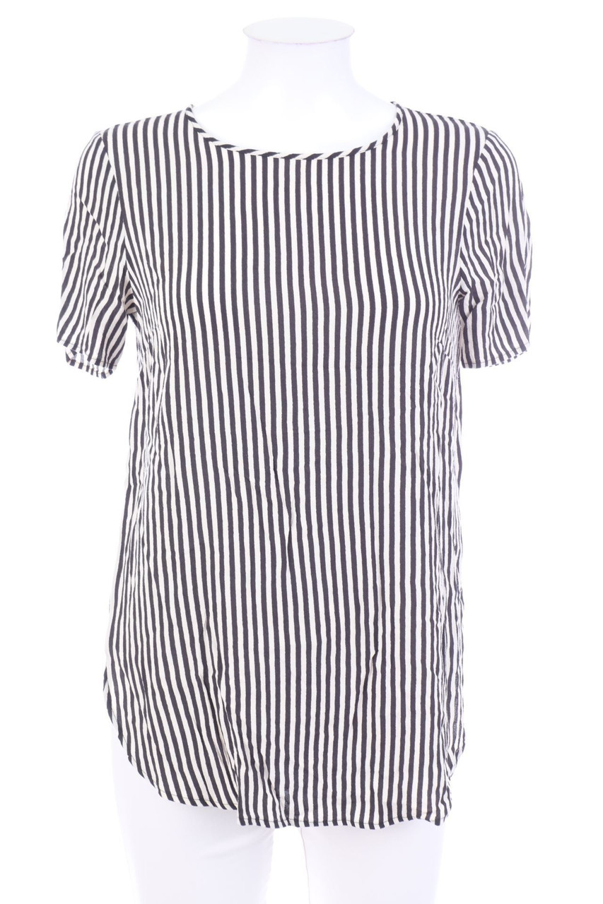 H&M - Kurzarm-Bluse mit Streifen - D 36