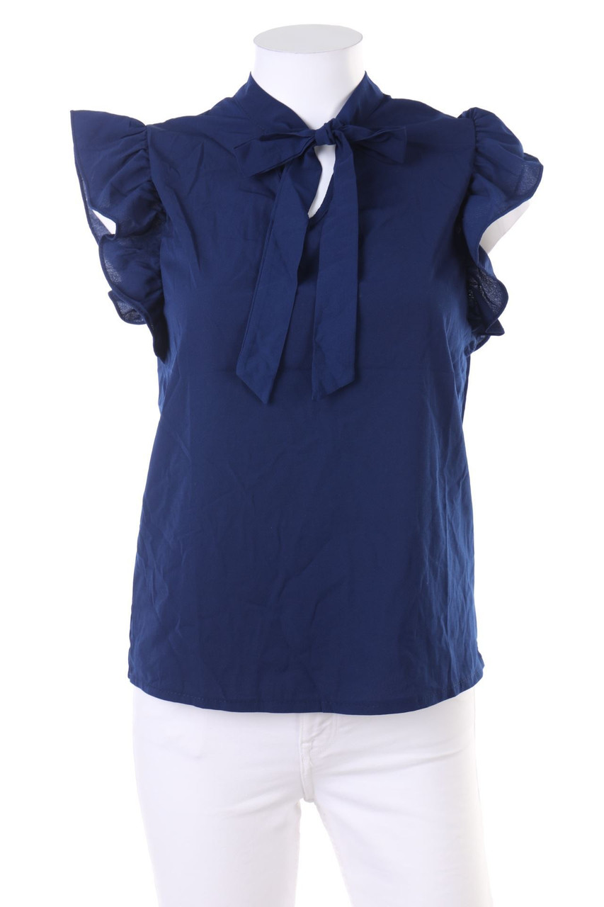 No Label - Pussy Bow Blouse with Volants - M