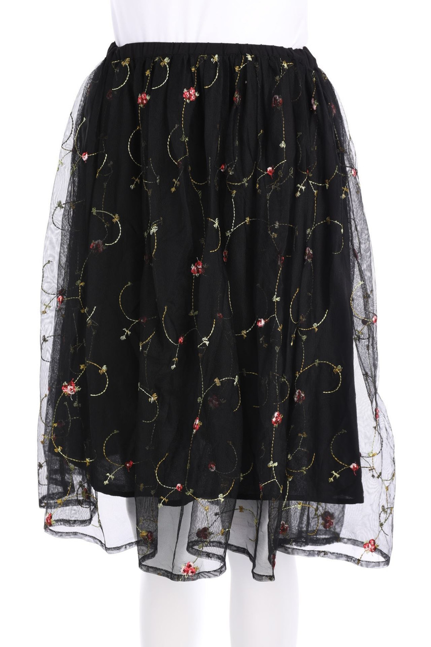 H&M DIVIDED - Mesh-Rock mit floralem Muster - D 32