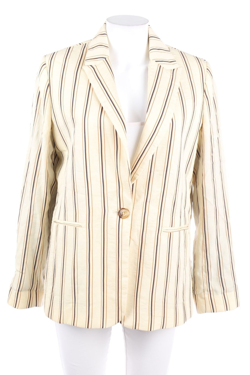 MKT studio - Stripe Blazer With Revers Collar, Linen-Blend - D 38