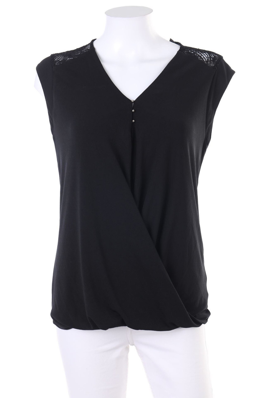 ESPRIT - Blusentop in Wickel-Optik mit Spitze - D 38