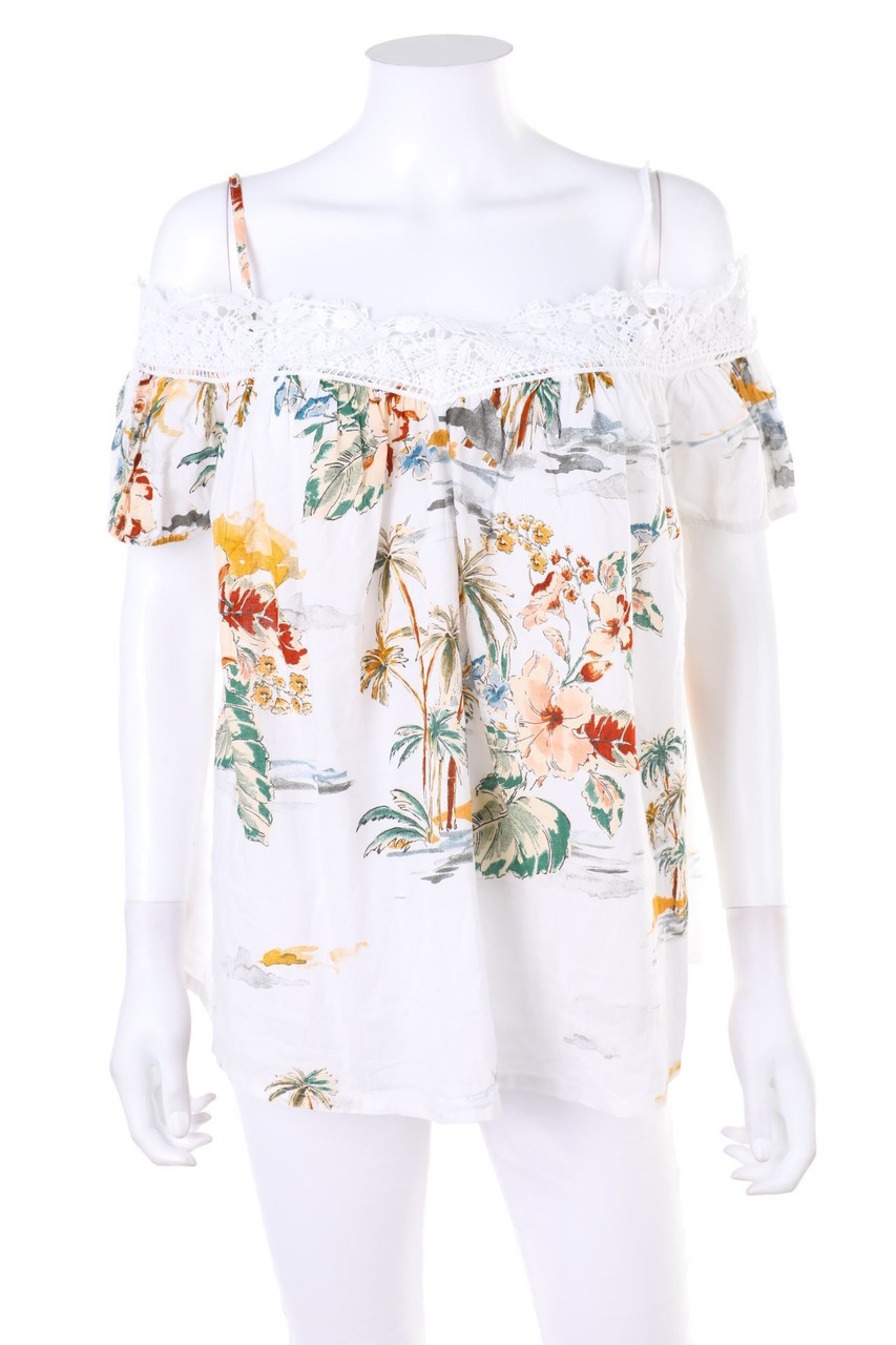 UNITED COLORS OF BENETTON - Off-the-shoulder blouse with floral print - S