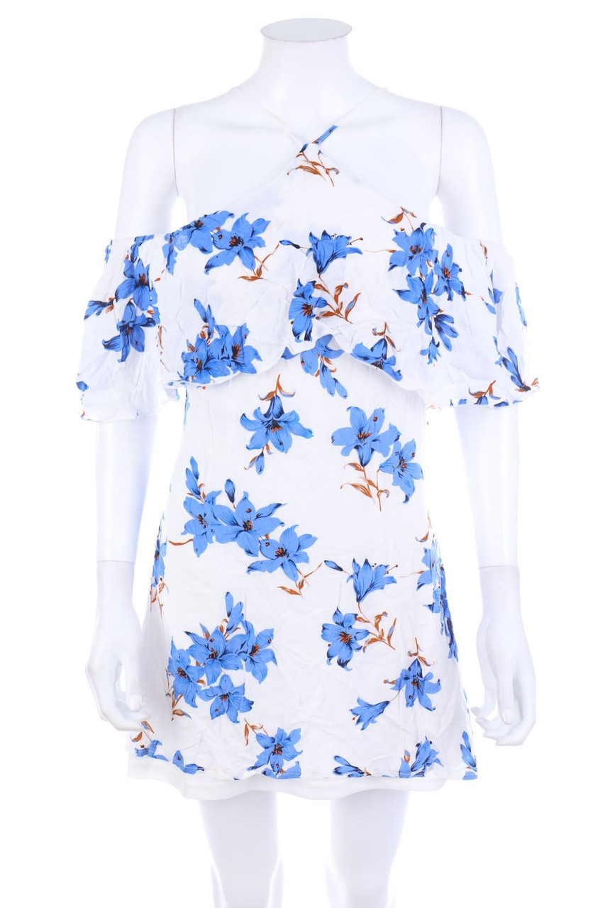 Parisian Collection - Cold-Shoulder-Mini Dress, Viscose with Flower Print - D 34