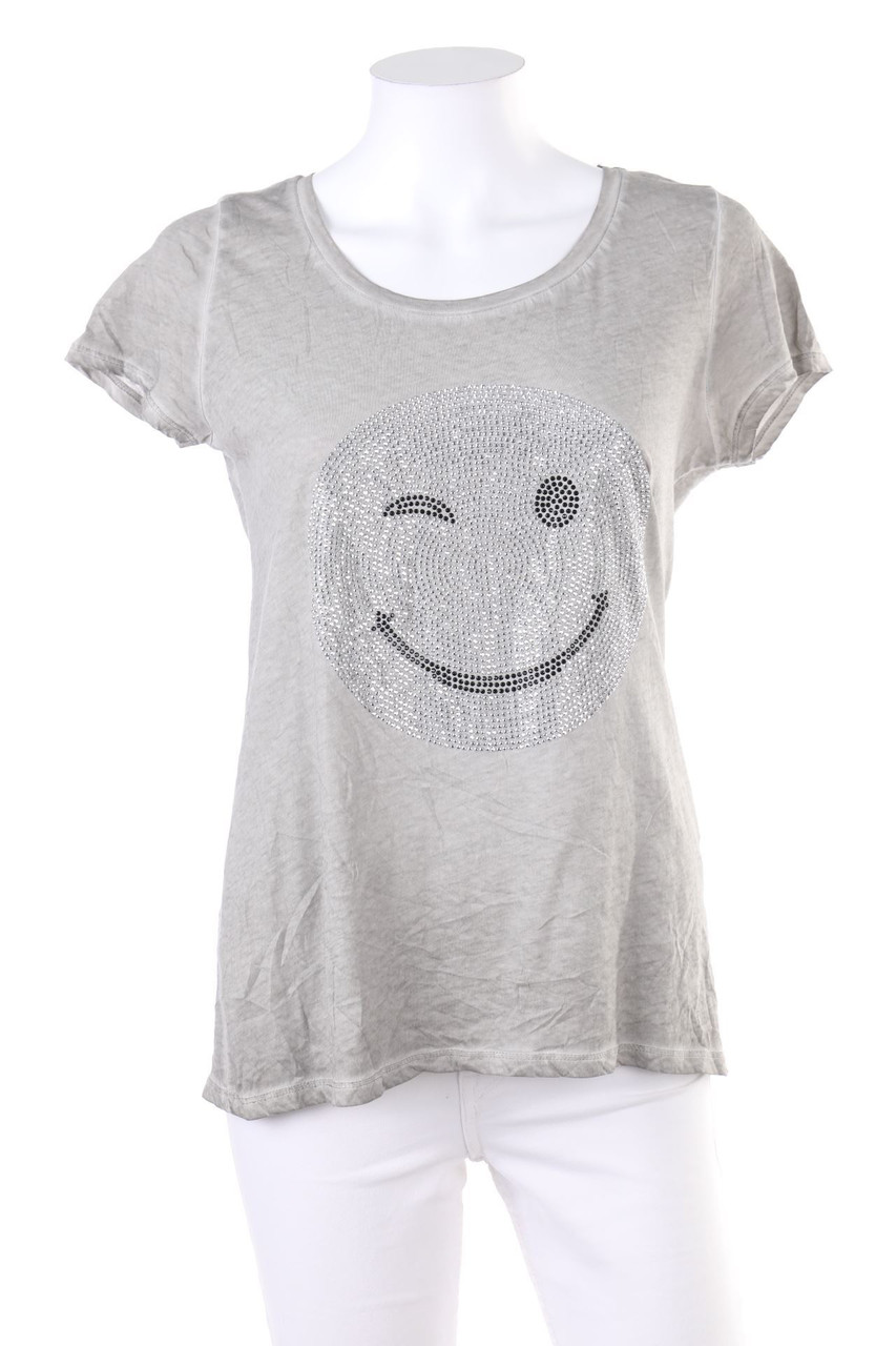 HALLHUBER - Garment Dyed-Shortsleeve-Shirt with Rhinestones - S