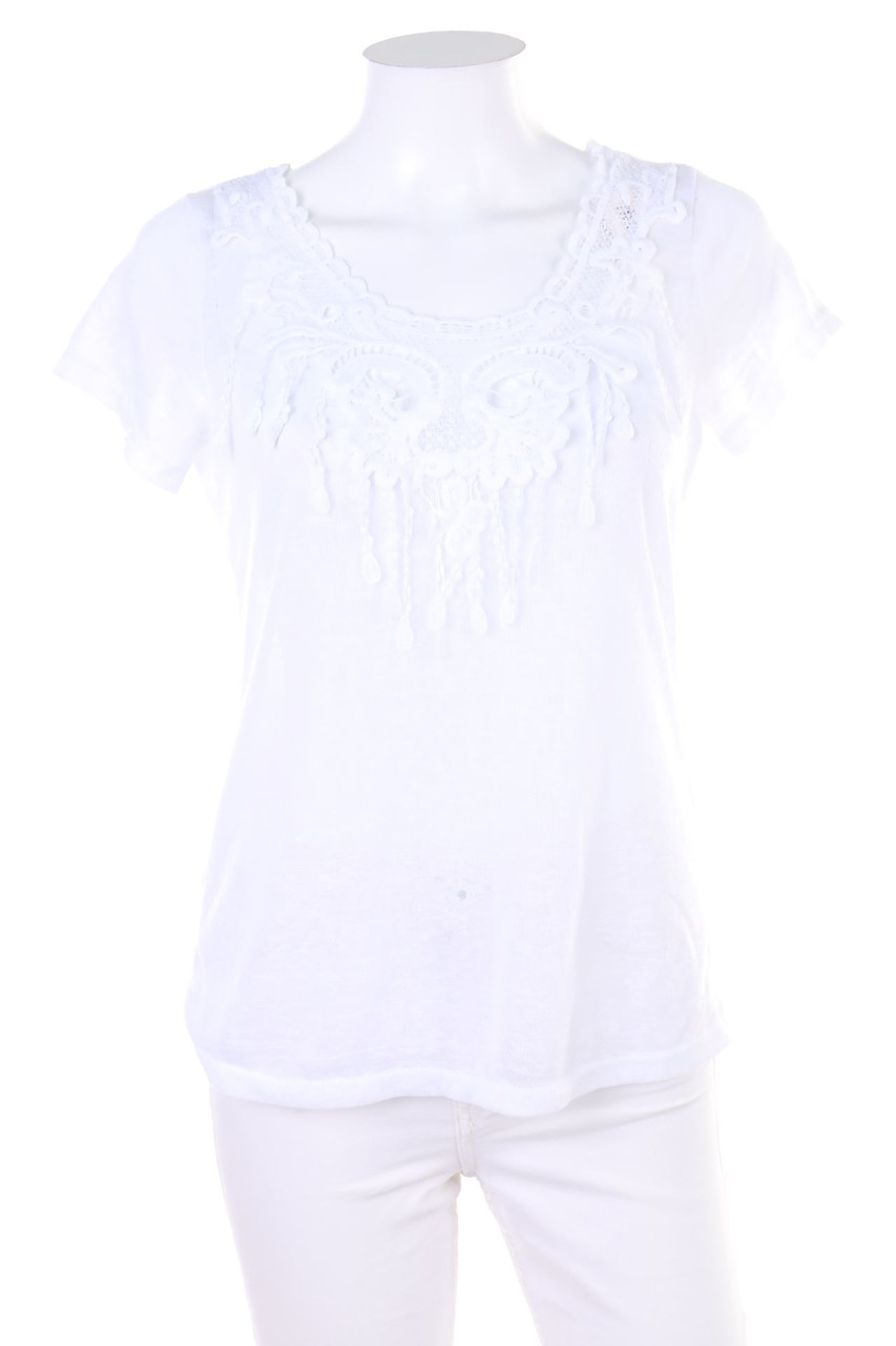 No Label - Shortsleeve-Shirt with Lace - S