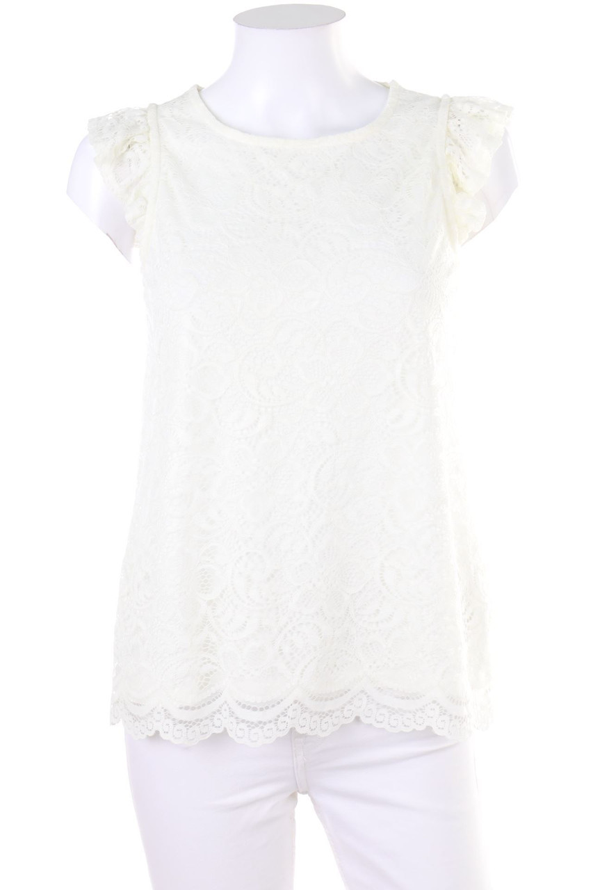 NEW LOOK - Kurzarm-Bluse aus Spitze - D 36