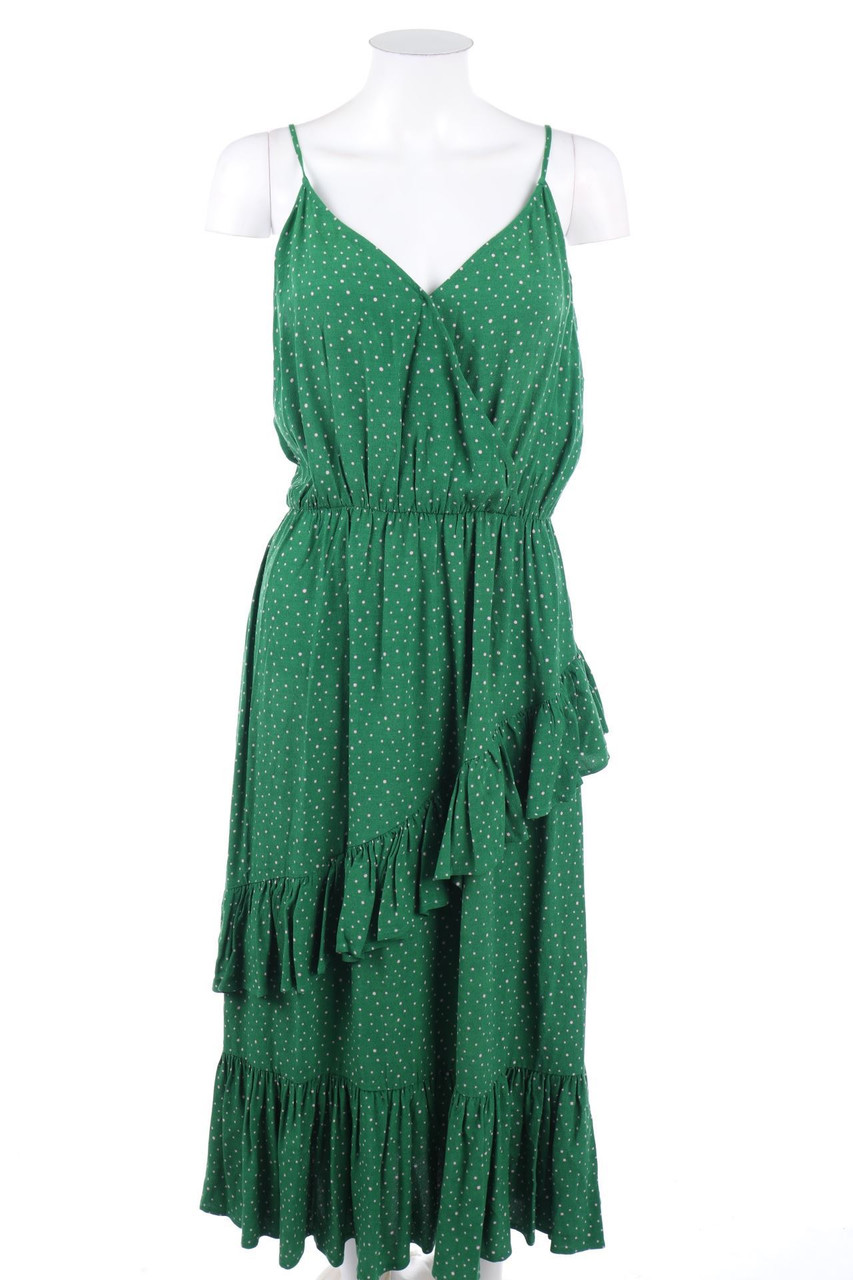 JUST FEMALE - Maxi-Kleid in Wickel-Optik mit Punkten - XS