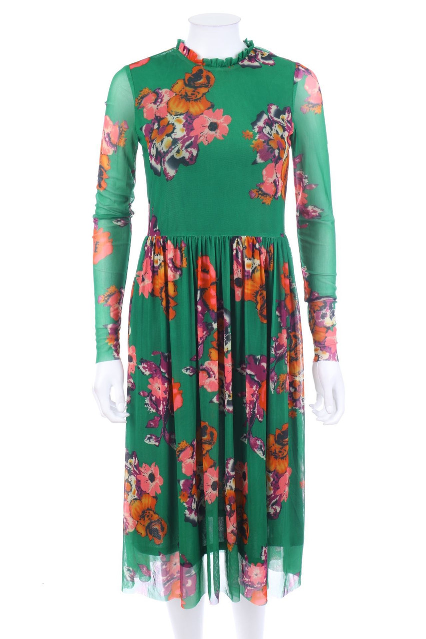 YAS - Midikleid mit Blumen-Print - XS