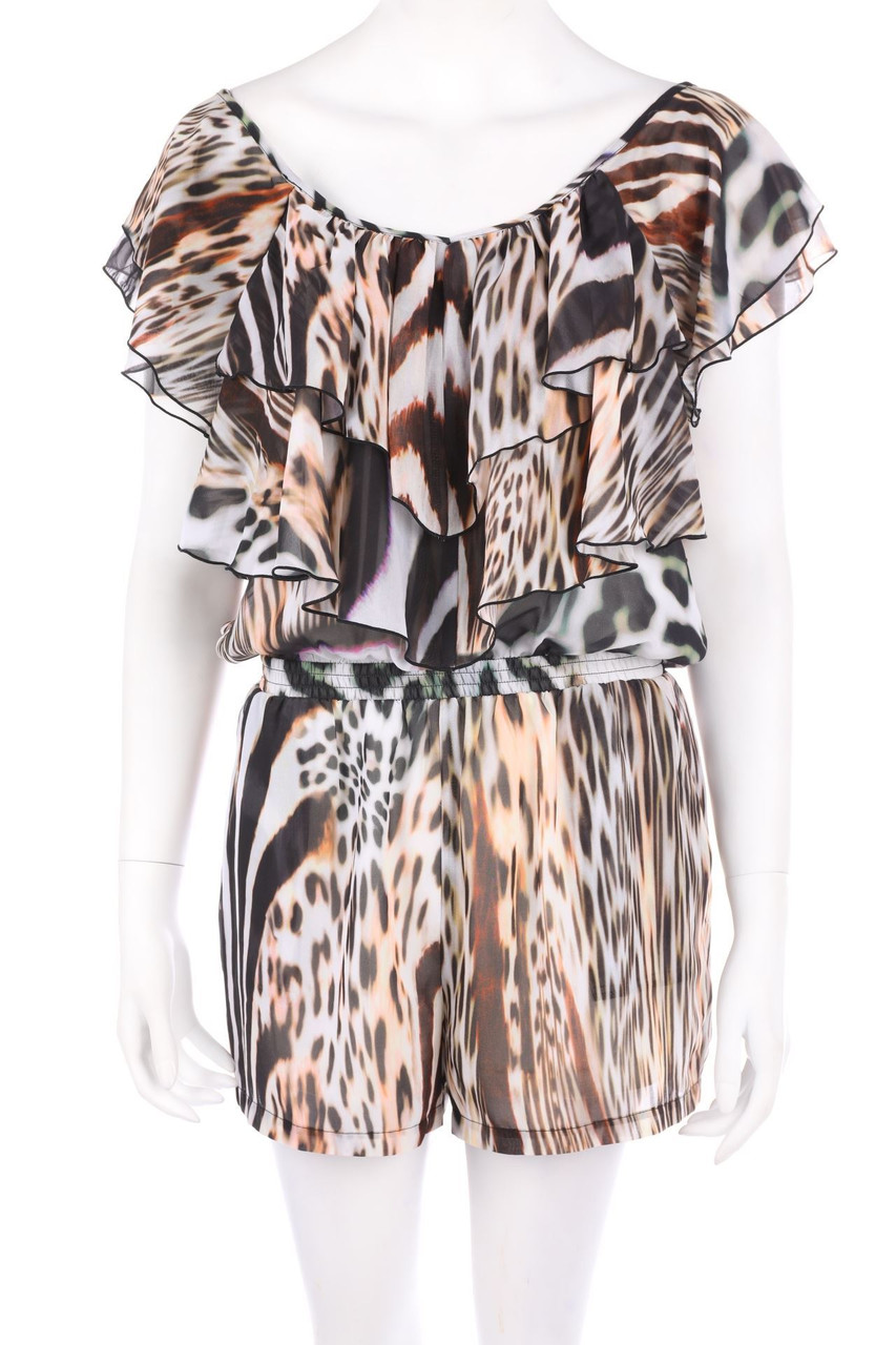 MORGAN - Volants-dress with Animal Print - D 36