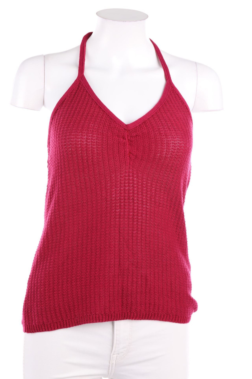 DUNQUE - Crochet Knit-Neckholder Top - M
