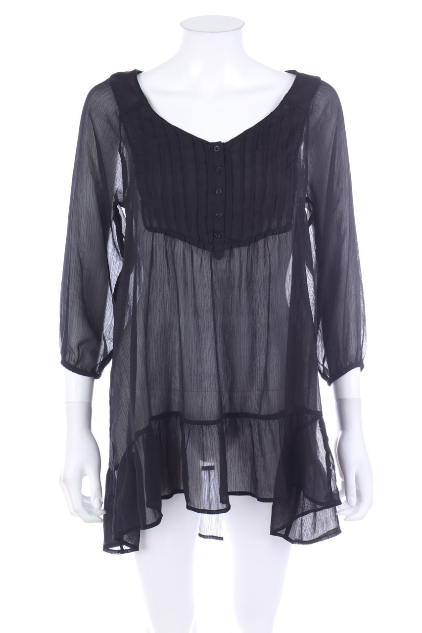 gina tricot - Chiffon-Bluse mit Biesen - D 34