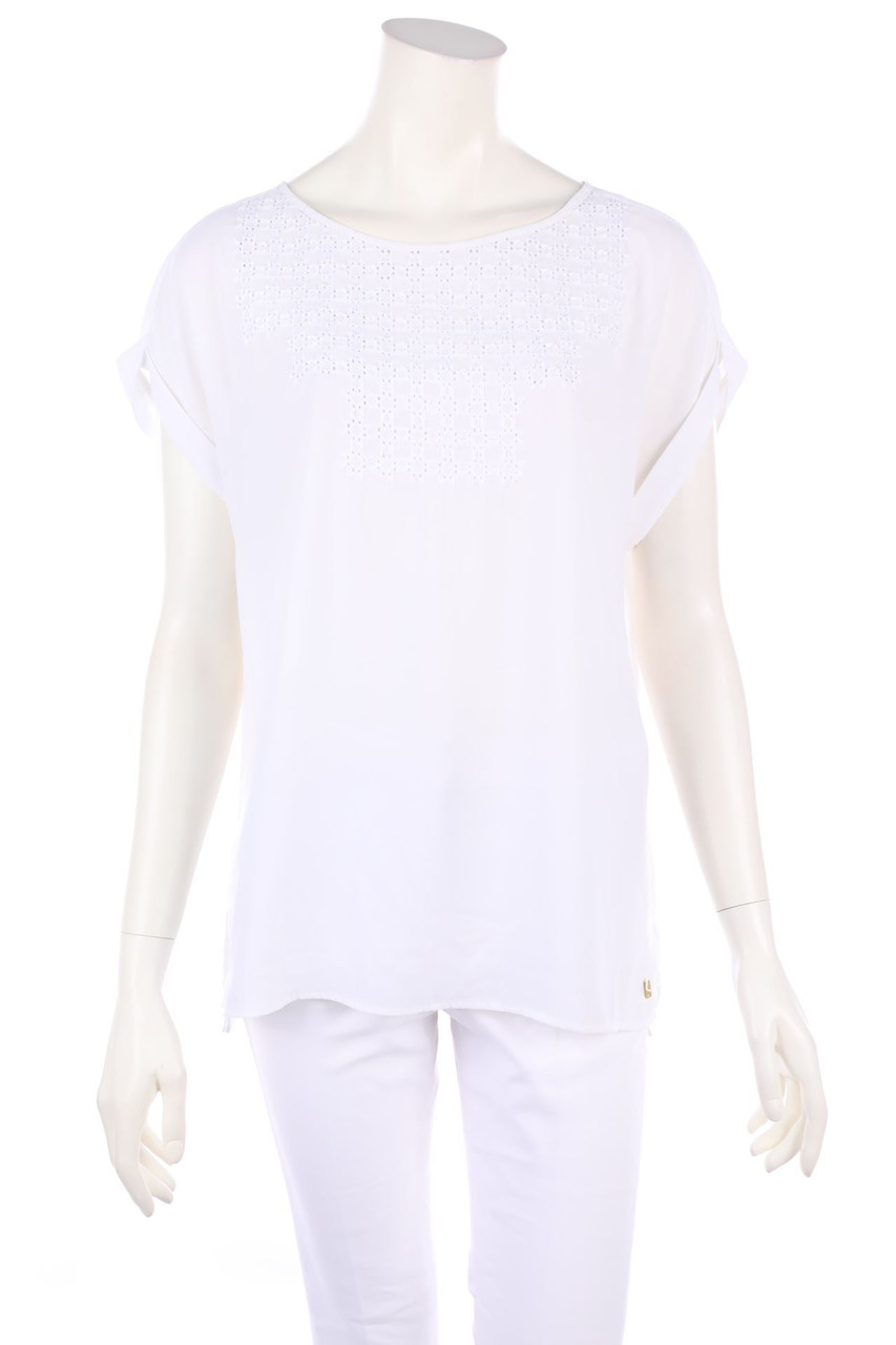 TOMMY HILFIGER - Kurzarm-Bluse mit Stickereien - D 38