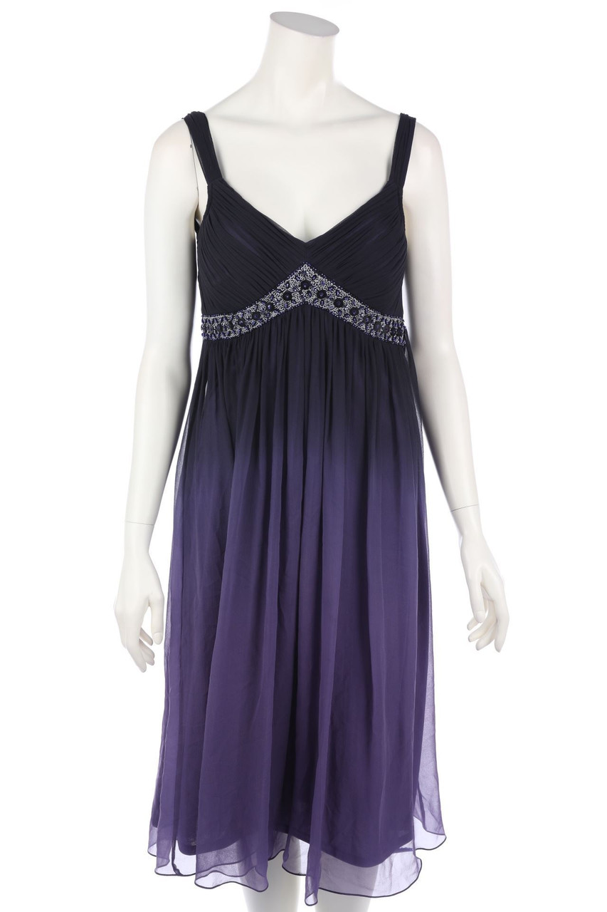 M MADELEINE - Chiffon-Silk Evening Dress with Degradé Effect - D 38