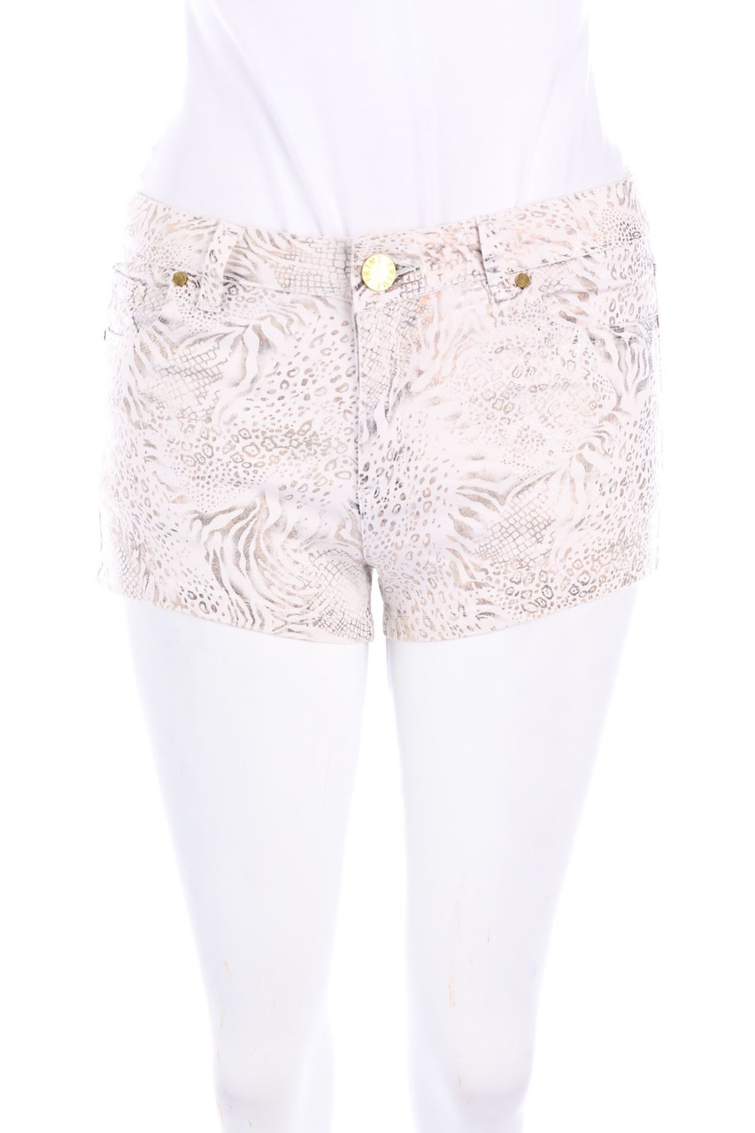 FRIME - Coated-Hotpants with Animal Print - M