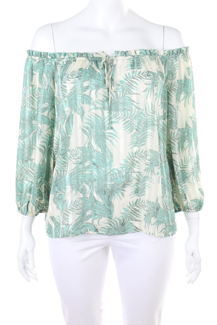 encuentro - Carmen-Bluse mit Print - D 48