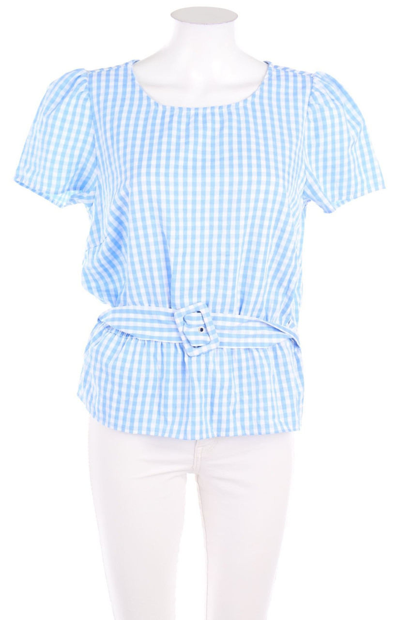 VILA - Kurzarm-Bluse mit Karo-Muster - D 40