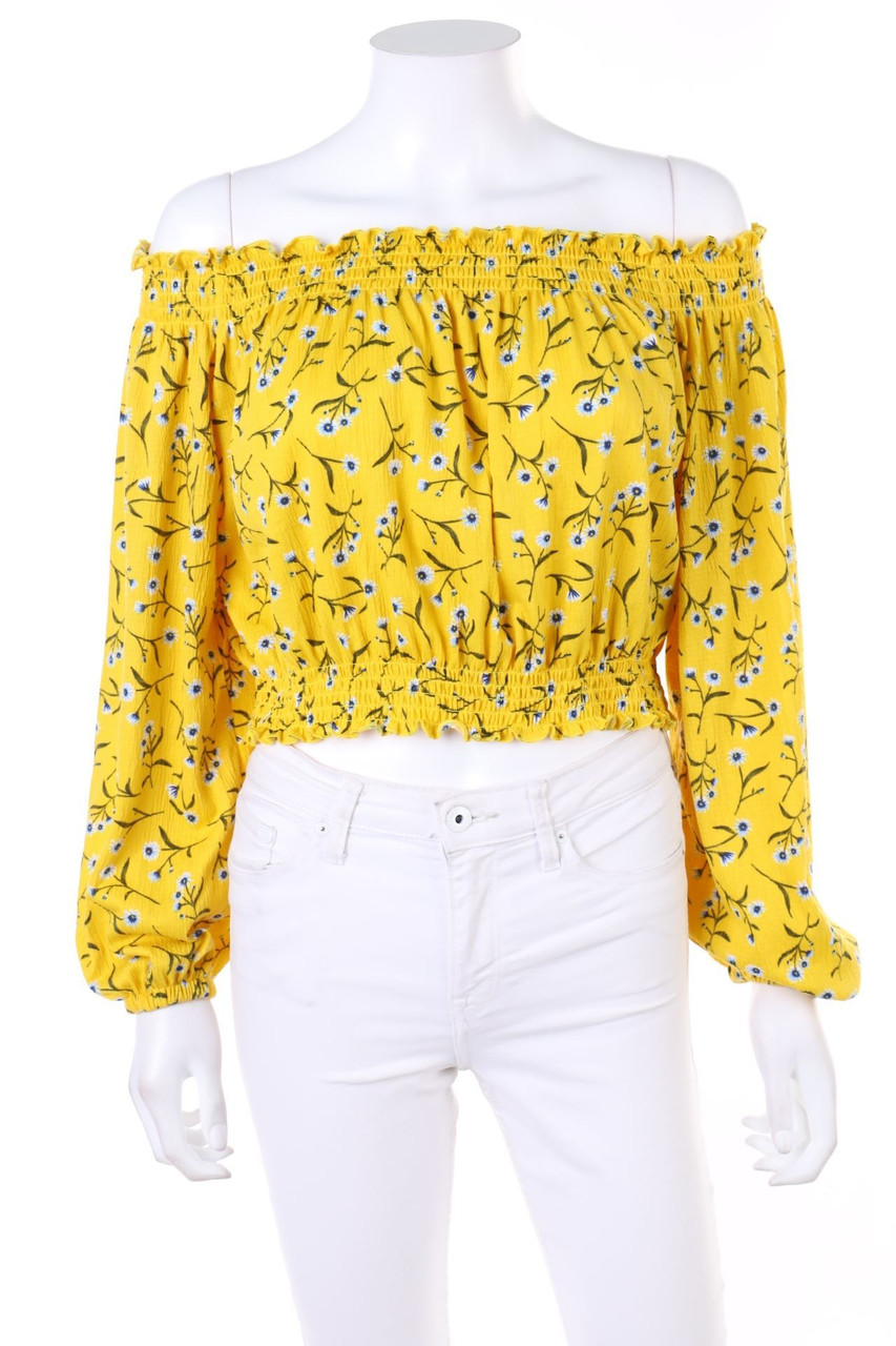 H&M DIVIDED - Carmen-Bluse mit floralem Muster - L