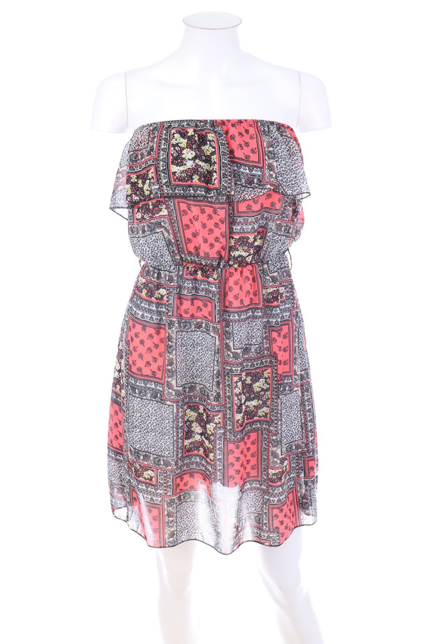 zebra - Bandeau-Dress, Layer Look with Volants - M