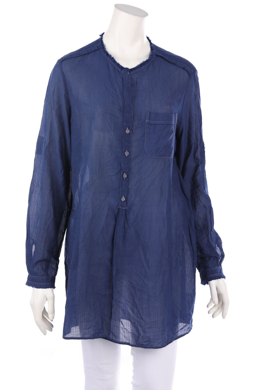 BOSS ORANGE - Long-Bluse mit Fransen - L