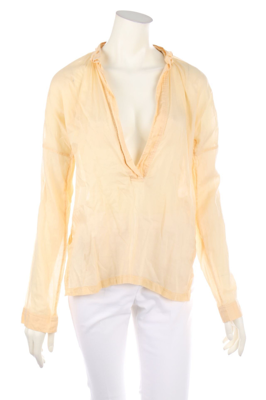 GUCCI - Cotton Blouse with Deep Plunge Neckline - D 32