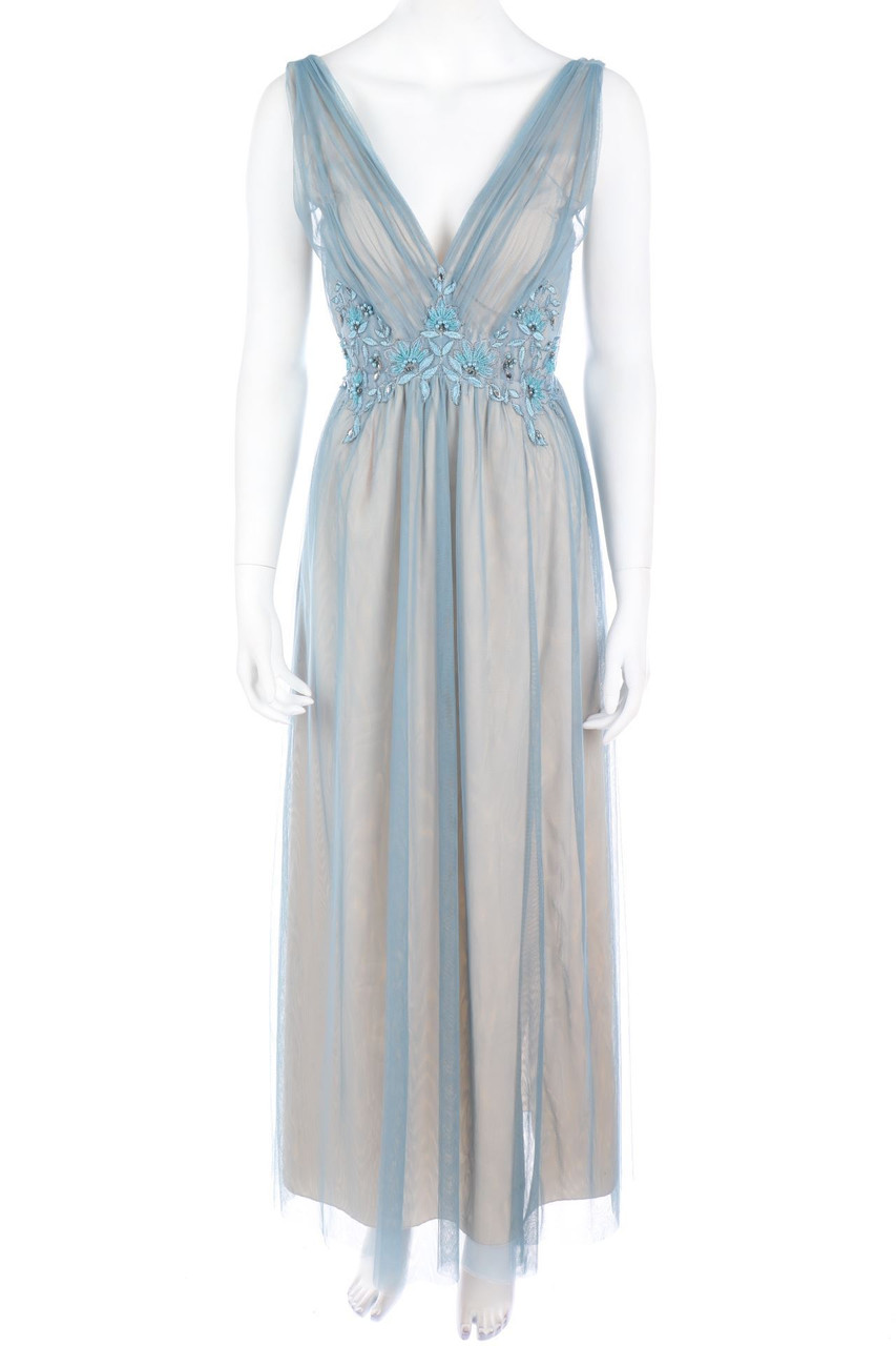 LITTLE MISTRESS LONDON - Evening Gown, Mesh with Pearls - D 38