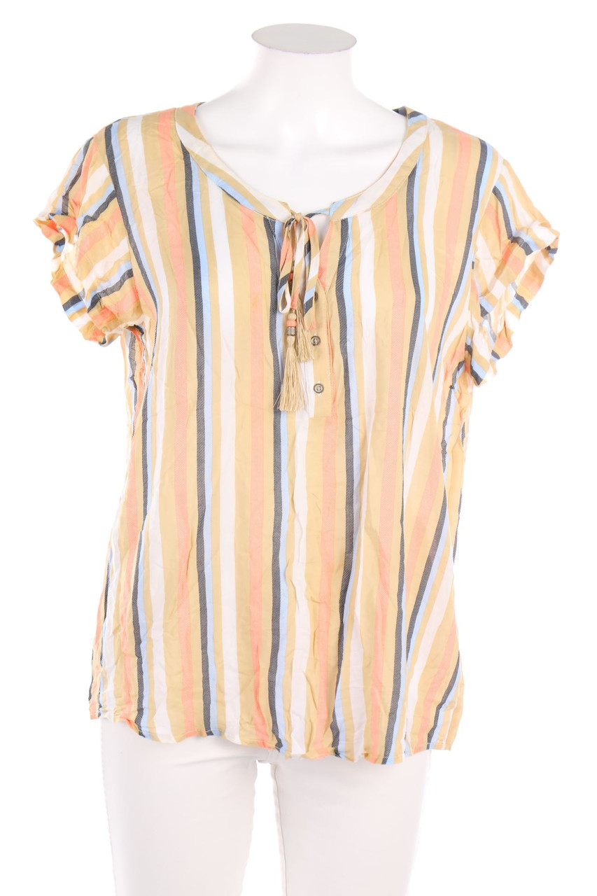 No Label - Stripe Shortsleeve Blouse with Tassels - D 46