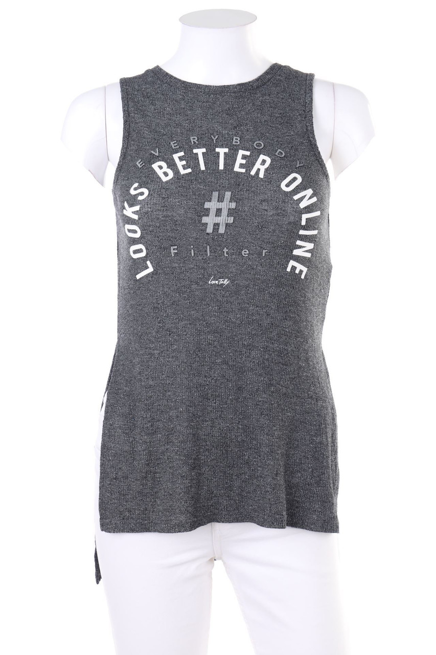 TALLY WEiJL - Vokuhila-Tanktop with Statement Print - XXS