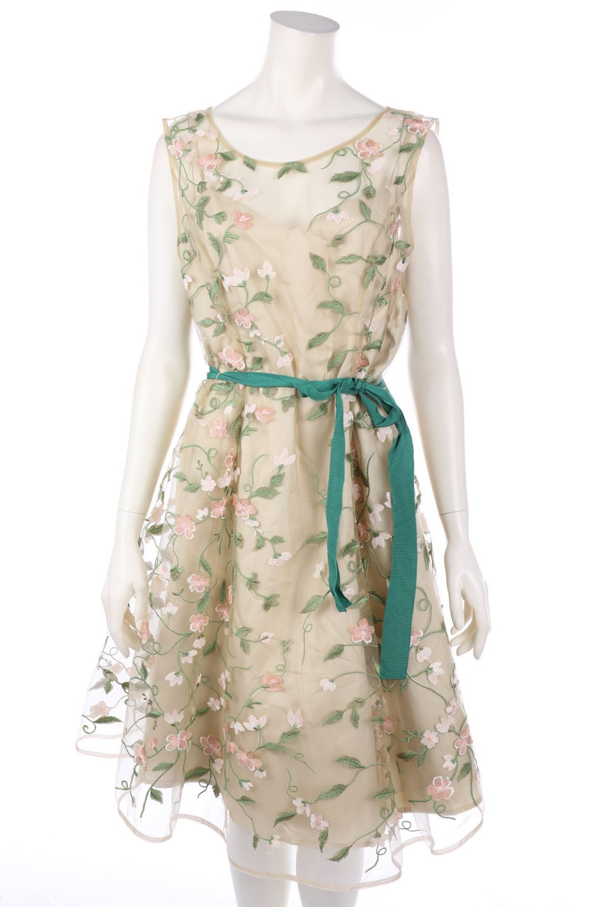 Phase Eight - Tüll-Cocktailkleid mit Stickereien - D 40