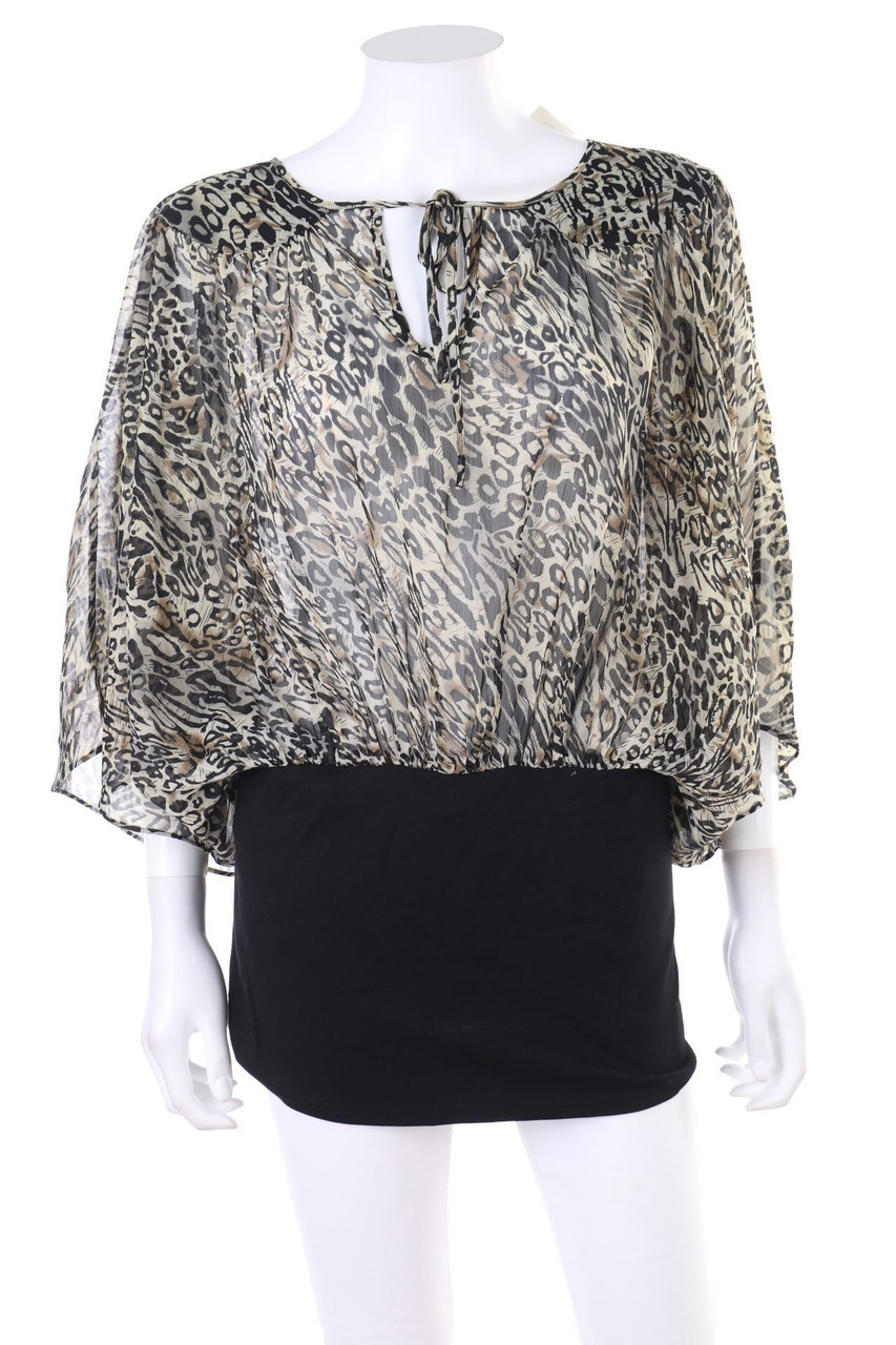 MORGAN - Blouse with Leo Print - L