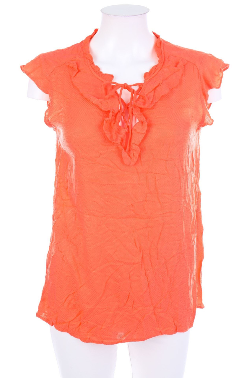 promod - Kurzarm-Bluse mit Schnürung - S