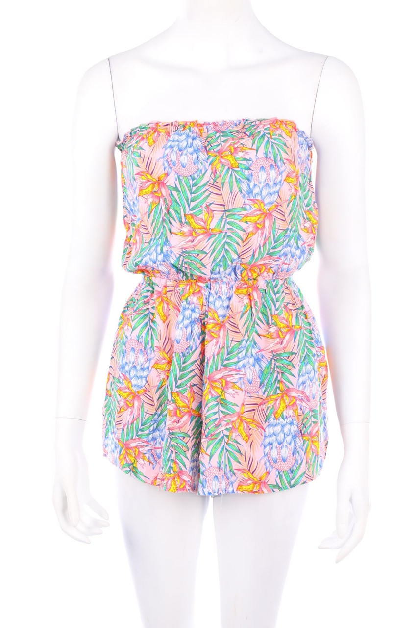 H&M DIVIDED - Playsuit mit Tropical Print - D 36