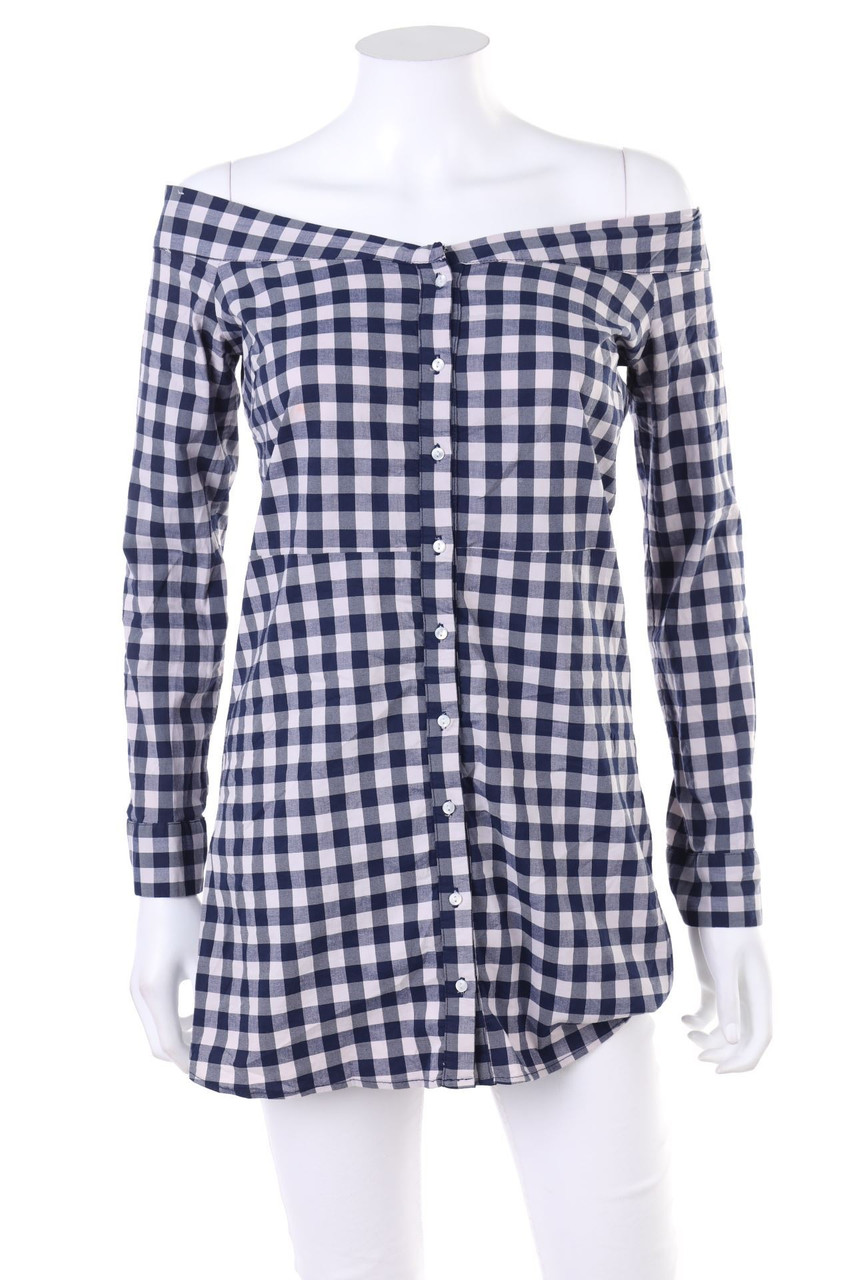 TALLY WEiJL - Off-the-shoulder blouse, Checked - M